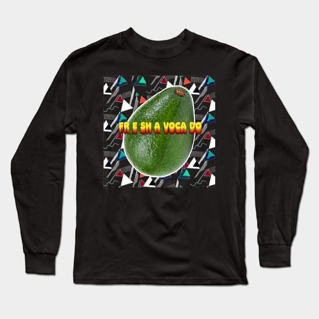 Fresh Avocado - Post Modern Neo-Futuristic Super-Fresh Graphic Design Long Sleeve T-Shirt by DankFutura